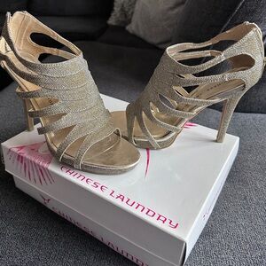 Chinese Laundry Gold High Heeled Sandals